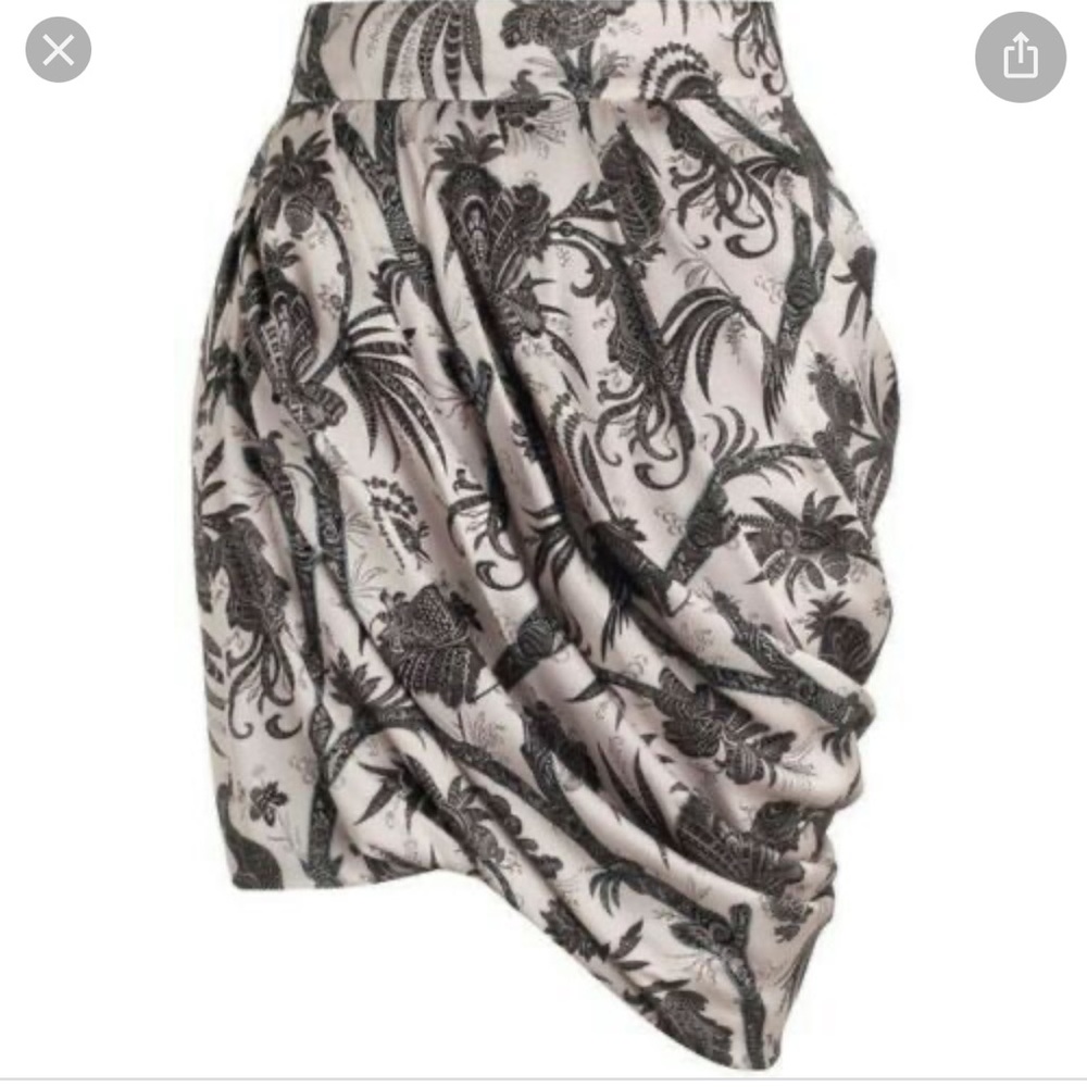 Zimmermann Karmic Drape Skirt | Mini, Bird Chintz Print | Size 0 | NWT